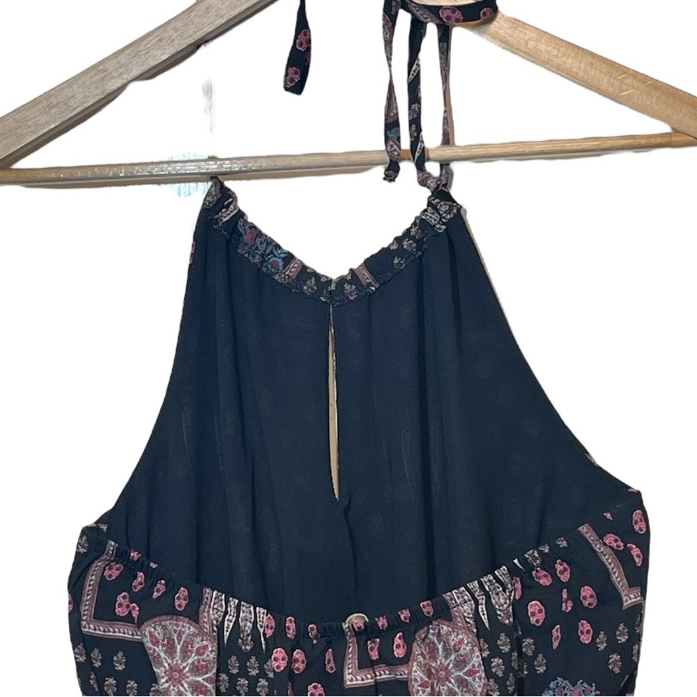 Veronica M Geometric Black and Pink Halter Jumpsuit Size XS - Picture 8 of 16